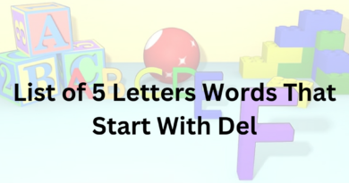 List of 5 Letters Words That Start With Del